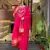 Women   s viscose silk embroidered pink kurta pant set with chanderi dupatta