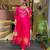 Women’s viscose silk embroidered pink kurta pant set with chanderi dupatta