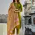 Women   s muslin silk floral embroidered mehendi kurta pant set with chanderi dupatta