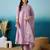 Women’s silk blend floral embroidered lavender kurta pant set with organza dupatta