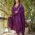 Women’s rayon silk floral embroidered purple kurta pant set with chanderi dupatta