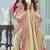 gajri pink embroidered jacquard silk blend wedding saree with blouse fabric