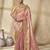 pink embroidered jacquard silk blend wedding saree with blouse fabric