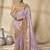 lavender embroidered jacquard silk blend wedding saree with blouse fabric
