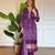 Women’s viscose silk embroidered printed purple kurta pant set with chanderi dupatta