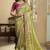 light_green embroidered jacquard silk blend wedding saree with blouse fabric