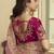gajri pink embroidered jacquard silk blend wedding saree with blouse fabric