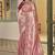 gajri pink embroidered jacquard silk blend wedding saree with blouse fabric