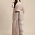 beige color linen cotton solid saree with running blouse