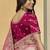 gajri pink embroidered jacquard silk blend wedding saree with blouse fabric