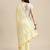 yellow color linen cotton solid saree with running blouse
