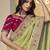 light green embroidered jacquard silk blend wedding saree with blouse fabric