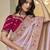 lavender embroidered jacquard silk blend wedding saree with blouse fabric