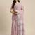 purple color linen cotton solid saree with running blouse