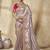 lavender embroidered jacquard silk blend wedding saree with blouse fabric