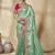 light_green embroidered jacquard silk blend wedding saree with blouse fabric