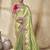 light_green embroidered jacquard silk blend wedding saree with blouse fabric
