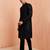black sequin embroidered rayon sherwani with fine satin pyjama set | eid wedding wear