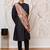 black kalka jacquard sherwani set with viscose pyjama & multicolor paisley dupatta | wedding party wear