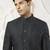 black kalka jacquard silk blend sherwani with black viscose pyjama | elegant festive wedding set