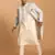 grey imported jacquard sherwani with cream kurta pyjama 3-piece indo-western set