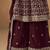 Maroon faux georgette heavy thread embroidery with sequins work palazzo suit