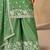 Green chinon heavy thread embroidery work palazzo suit