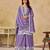 Lavender chinon heavy thread embroidery work palazzo suit