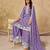 Lavender chinon heavy thread embroidery work palazzo suit