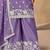 Lavender chinon heavy thread embroidery work palazzo suit