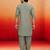mint green swiss slub cotton pathani kurta with mint green silk blend patiala | eid festive set