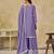 Lavender chinon heavy thread embroidery work palazzo suit