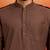 coffee brown swiss slub cotton pathani kurta with coffee brown silk blend patiala | eid festive set