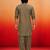 chiku solid swiss slub cotton pathani kurta with chiku silk blend patiala | eid festive ethnic set