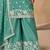Aqua blue chinon heavy thread embroidery work palazzo suit