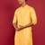 yellow silk blend kurta | pure japan raw silk with all-over ethnic thread embroidery