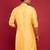 yellow silk blend kurta | pure japan raw silk with all-over ethnic thread embroidery