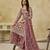 Mauve net heavy thread embroidery with sequins work palazzo suit