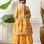 Girl's yellow floral printed kurta skirt  set with dupatta     festive ethnic wear ilksd10