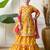 Girl's yellow floral printed kurta skirt  set with dupatta     festive ethnic wear ilksd10