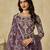 Purple net heavy thread embroidery with sequins work palazzo suit
