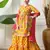 Girl's yellow floral printed kurta skirt  set with dupatta     festive ethnic wear ilksd10