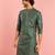 bottle green printed & embroidered cotton kurta | wedding summer festive wear