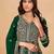 Green faux georgette heavy thread embroidery with sequins work salwar kameez