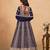 Navy blue faux georgette heavy thread embroidery with sequins work salwar kameez