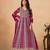 Dark pink faux georgette heavy thread embroidery with sequins work salwar kameez