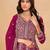 Dark pink faux georgette heavy thread embroidery with sequins work salwar kameez