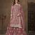 Rose pink net heavy thread embroidery with sequins work palazzo suit
