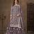 Purple net heavy thread embroidery with sequins work palazzo suit