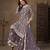 Purple net heavy thread embroidery with sequins work palazzo suit